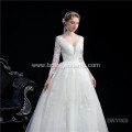 New European and American Women's Long Sleeve One Shoulder Bridal wedding dress sale